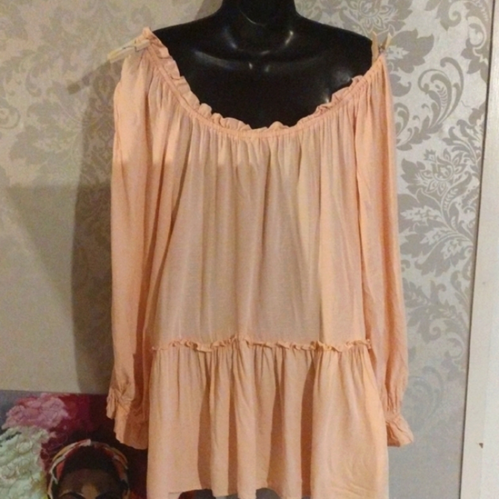 Cato Peachy Ruffle Off The Shoulder Top Plus Size 26/28W - Picture 3 of 6